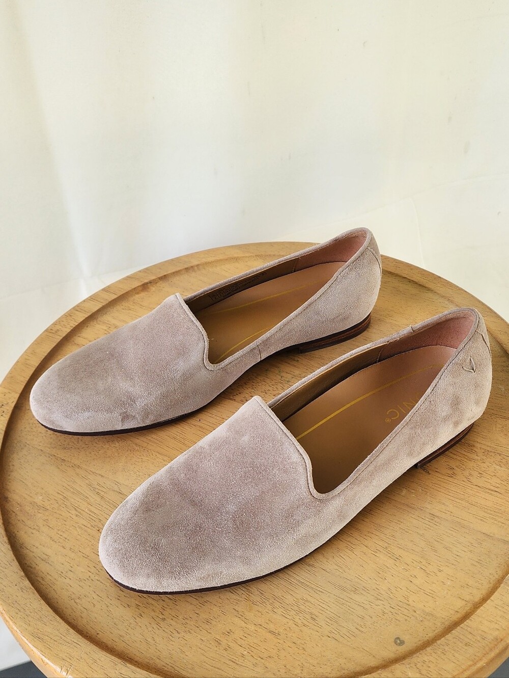 Vionic Willa Classic Women's Suede Slip-On Loafers in Light Taupe